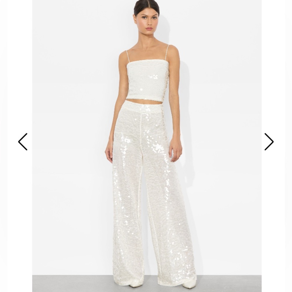 White Sequin Pants